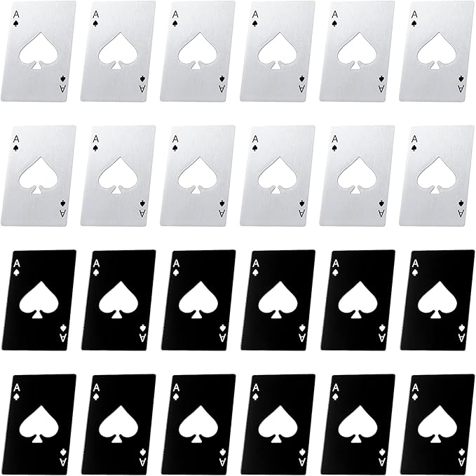 Chumia Poker Card Bottle Openers Stainless Steel Poker Card Beer Ace Bottle Cap by Chumia
