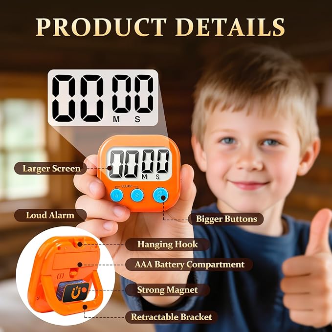 6 Pack Digital Kitchen Timer Small Classroom Timers - Image 5