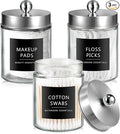 SheeChung 3-Pack Brushed Nickel Glass Apothecary Jars by SheeChung