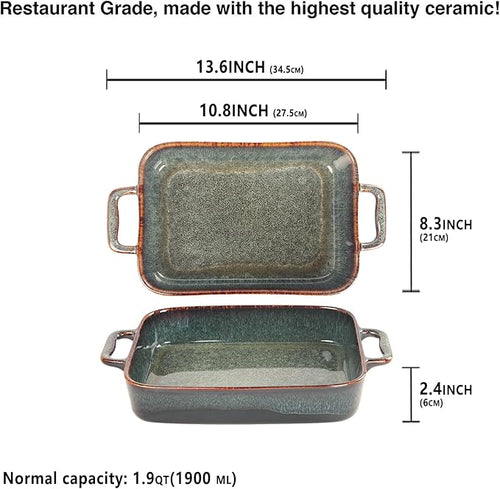 10" x 8" Porcelain Rectangular Casserole Dishes - Image 2