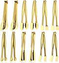 CHENGU 12 Pack Stainless Steel Tongs 6 Inches Food Serving Clip Kitchen Cooking by CHENGU
