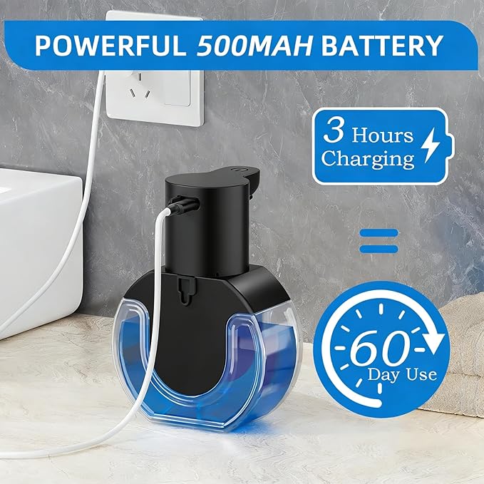 Automatic Soap Dispenser Touchless, Liquid Soap Dispenser USB Rechargeable - Image 5