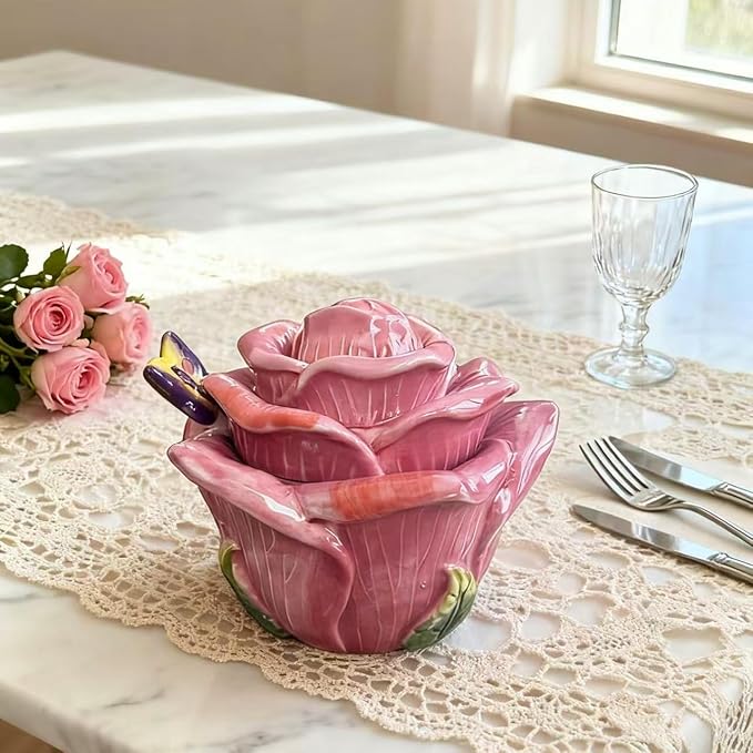 Ceramic Rose Spice Jars - Image 2