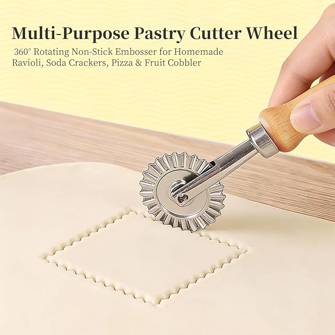Fluted Pastry Wheel Cutter, 1.5 Inch Pasta Cutter Wheel - Image 6