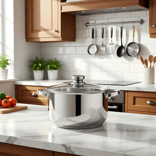10 Quart soup Pot with Glass Lid, Premium Food-Grade Stainless Steel Stock Pot - Image 2