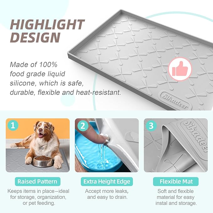 SIKADEER 28" x 19" Under Sink Mat Waterproof, Silicone Mat Kitchen Drawer Shelf - Image 5
