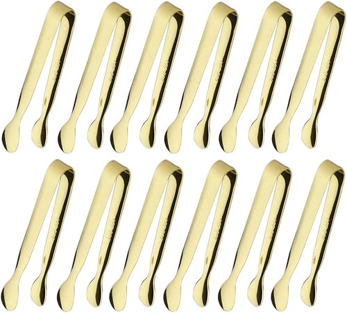 12PCS Ice Tongs Mini Sugar Tong 4.25Inch Stainless Steel Small Serving Tongs by Sunenlyst