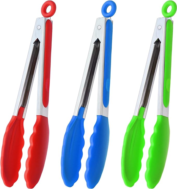 HINMAY 9" Silicone Kitchen Tongs by HINMAY