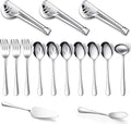 Patelai Serving Utensils Set Include Stainless Steel Large Spoons Slotted by Patelai