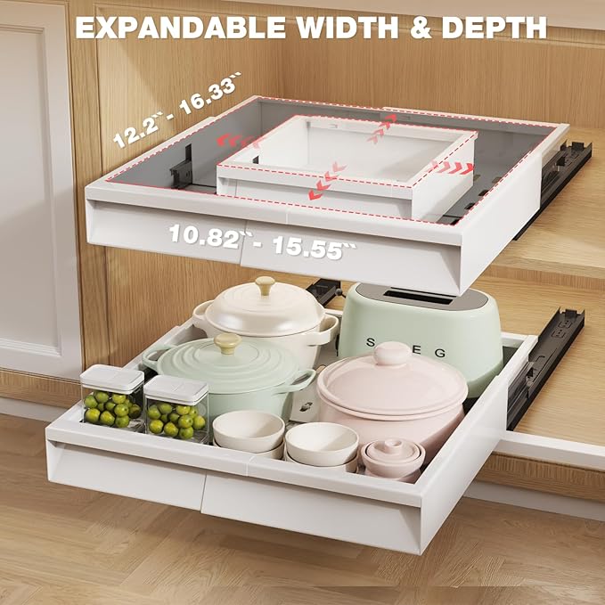 Seinloes 2 Pack Pull Out Cabinet Organizer - Image 2