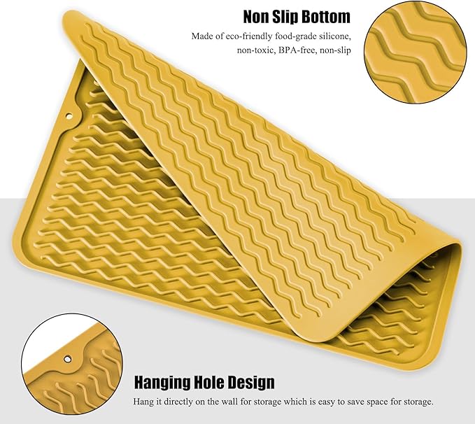 Large 17" x 14" Silicone Dish Drying Mat - Image 4