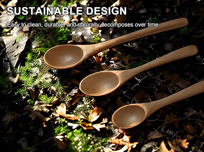 6 Piece Small Wooden Spoons Set - Image 6