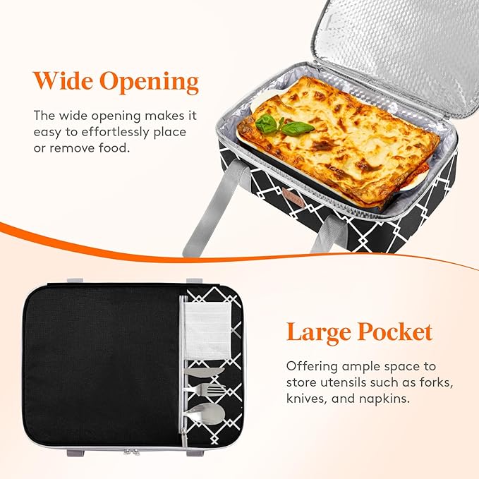 Lifewit Insulated Single Decker Casserole Carrier, Lasagna Lugger Holder - Image 5