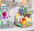 Under Sink Organizer 2 Pack, High Adjustable 2 Tier Under Sink Organizers and by Dolesman