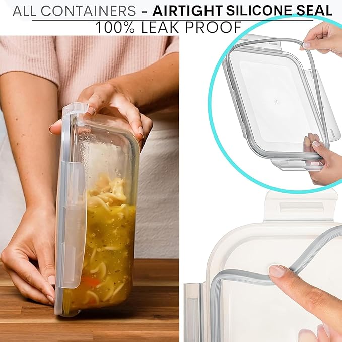 8 Cups/ 63 Oz 4 Piece Large Glass Food Storage/ Baking Containers - Image 4
