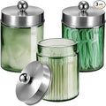 3 Pack Apothecary Jar Canisters Bathroom Vanity Organizer by Komashr