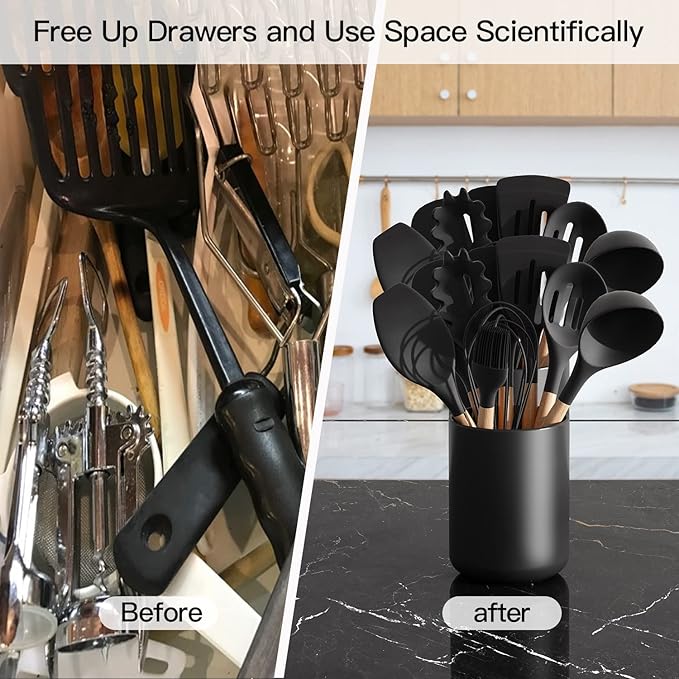 LATCHHOOK Black Kitchen Utensil Holder - Image 5