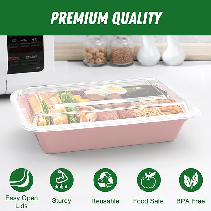 50 Pack 32 oz Meal Prep Containers Reusable - Image 3