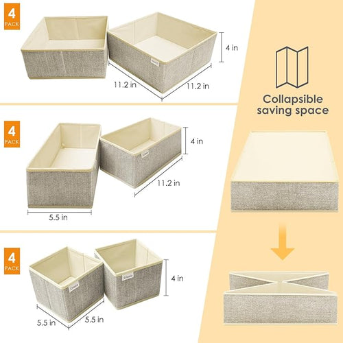 12 Pack Drawer Organizers for Clothing, Foldable Clothes Storage Box Closet - Image 2