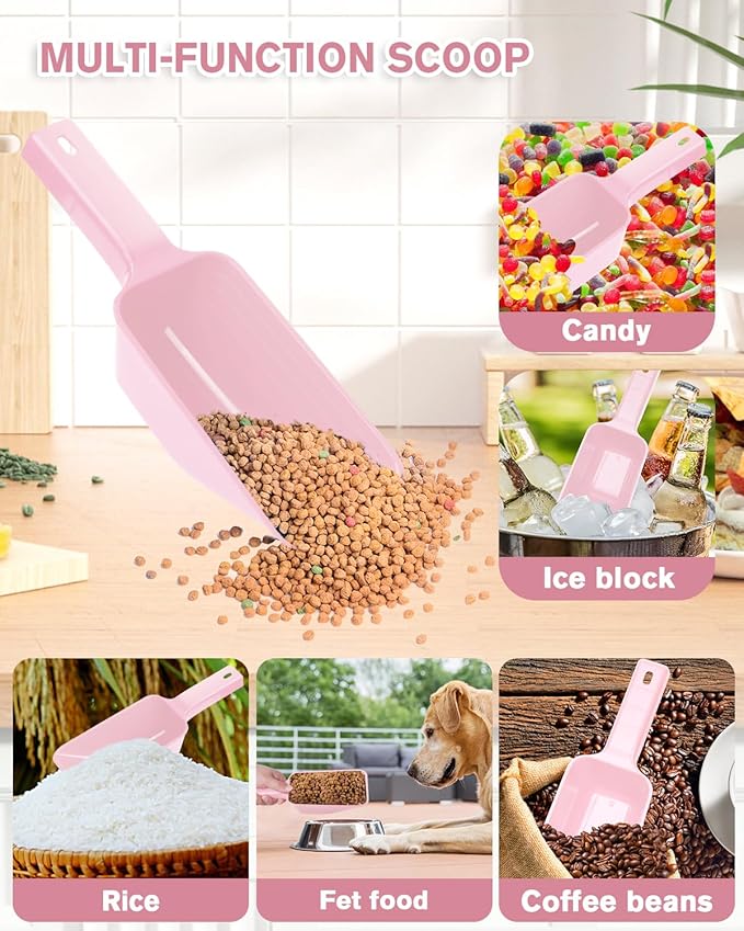 2 Cup Dog Food Scoop, Plastic Pet Food Scoop - Image 3