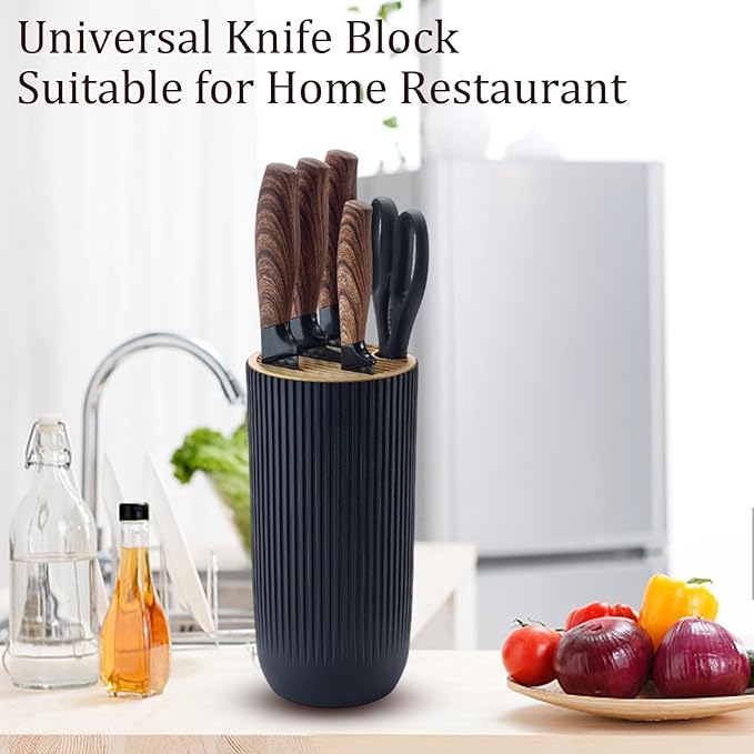 Kitchen Knife Set, Retrosohoo 6-Pieces Khaki Sharp Knife Block Set - Image 5