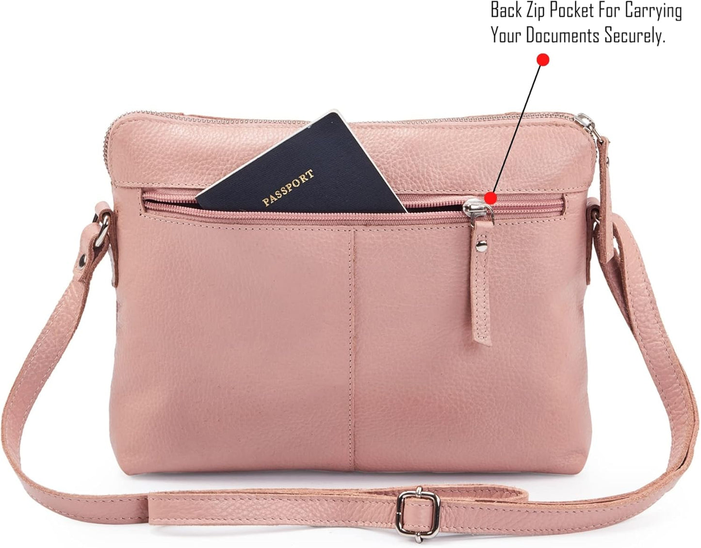 Wise Owl Accessories Small Soft Pebbled Real Leather Crossbody Handbags Purses Sling Crossover Shoulder Bag
