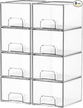 Yieach 8 Pack Small Stackable Storage Bins, Medicine Cabinet Organizer by Yieach