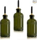 3 Pack Olive Oil Dispenser 7oz, Olive Green Glass Bottle by Yiyiring