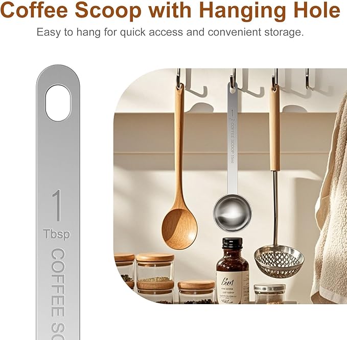 4PCS Coffee Scoop Spoons, 15ML Stainless Steel Measuring Spoons - Image 4