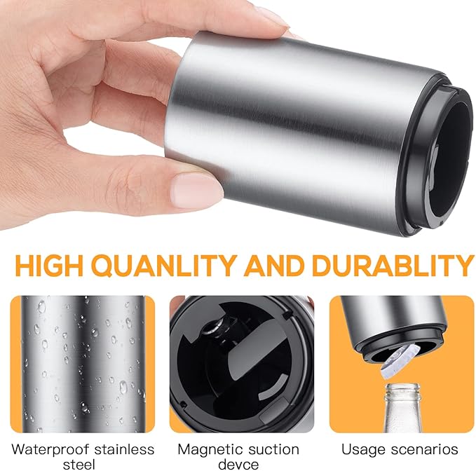 2PCS Premium Beer Bottle Opener, Automatic Stainless Steel Quick Pop the Top - Image 4