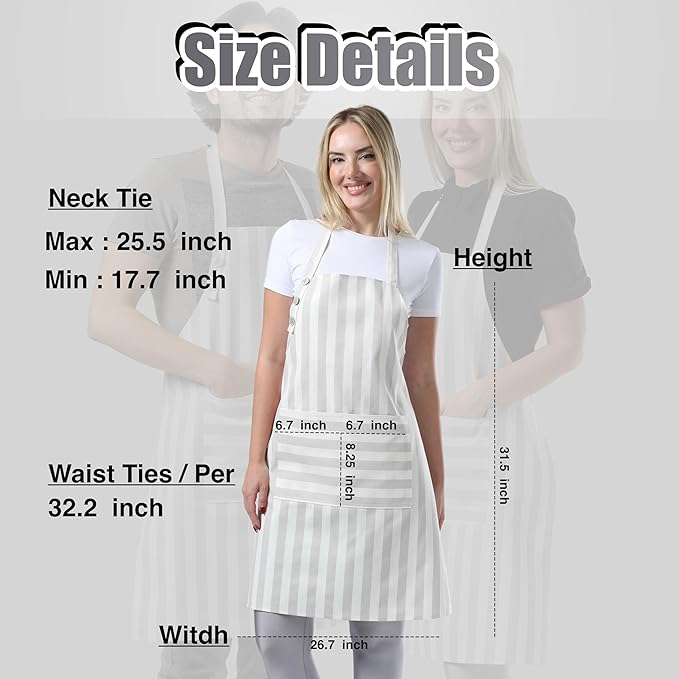 TOSHEX Kitchen Apron Waterdrop Resistant Cotton Apron - Image 6