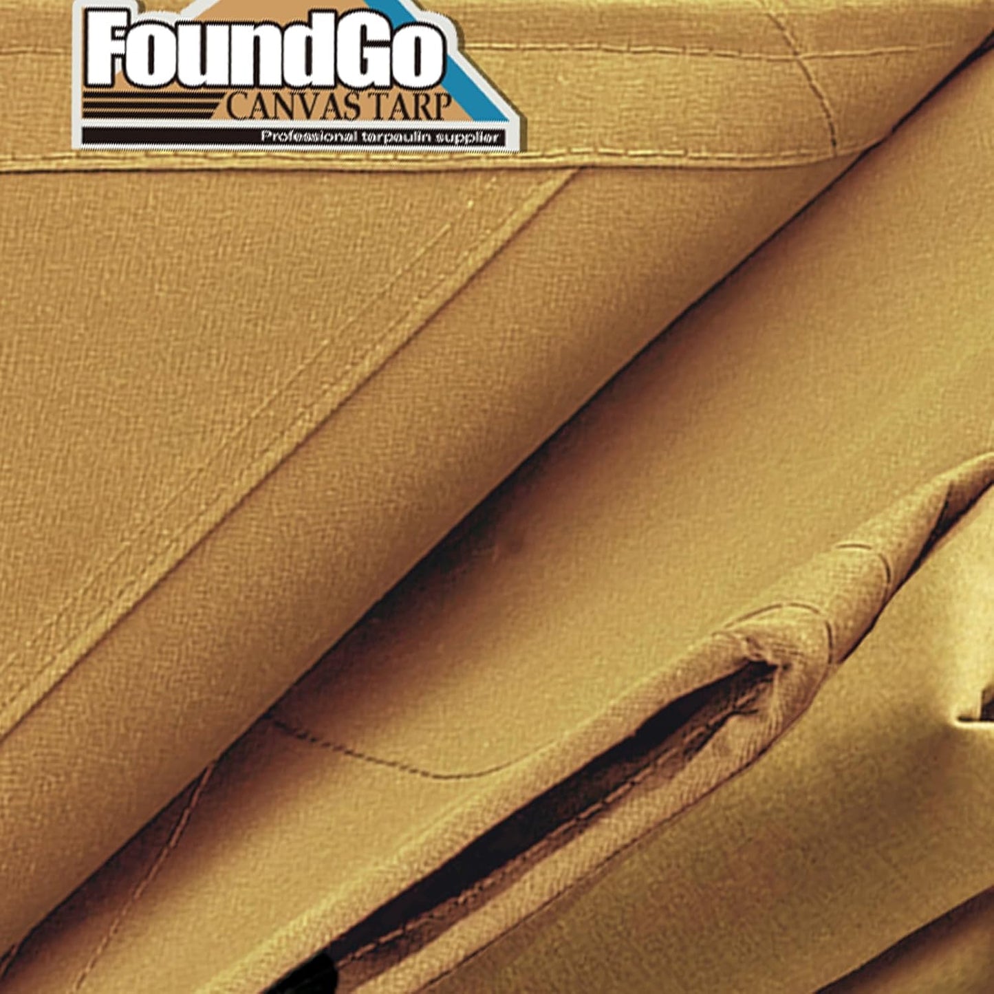 FoundGo 10x16ft Canvas Tarp 22 Mil Tarps 14 oz Canvas Tarpaulin Heavy Duty Cloth Water/UV Resistant Cover with Rustproof Grommets & Ropes for Cars,Roofs,Boats,Camps,Sunshades，Moisture Barrier -Tan