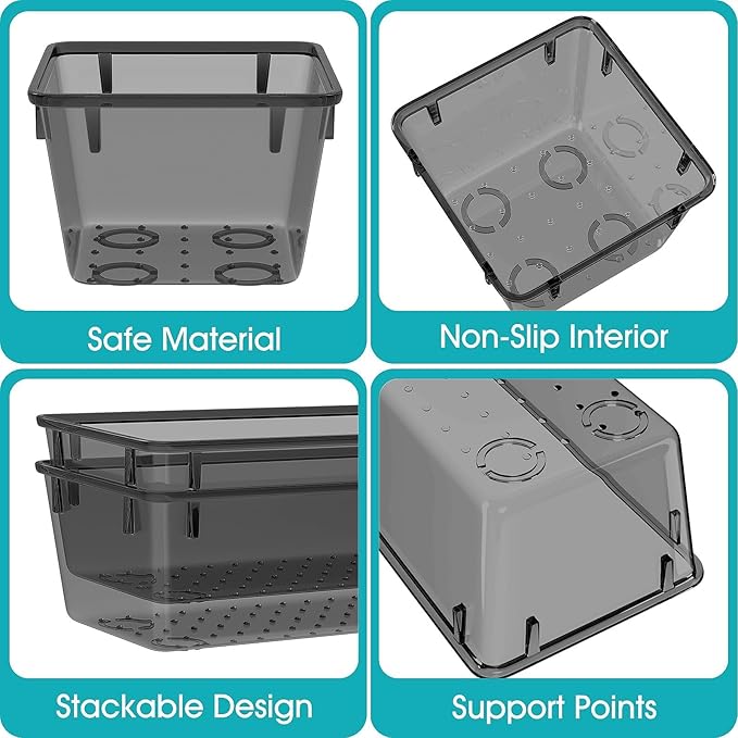 StorMiracle 33 PCS Clear Plastic Drawer Organizers Set, 4 Size Desk Drawer - Image 3