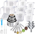 Measuring Cups and Spoons Set 26 Piece, 11 Stainless Steel Nesting Measuring by ATPWONZ