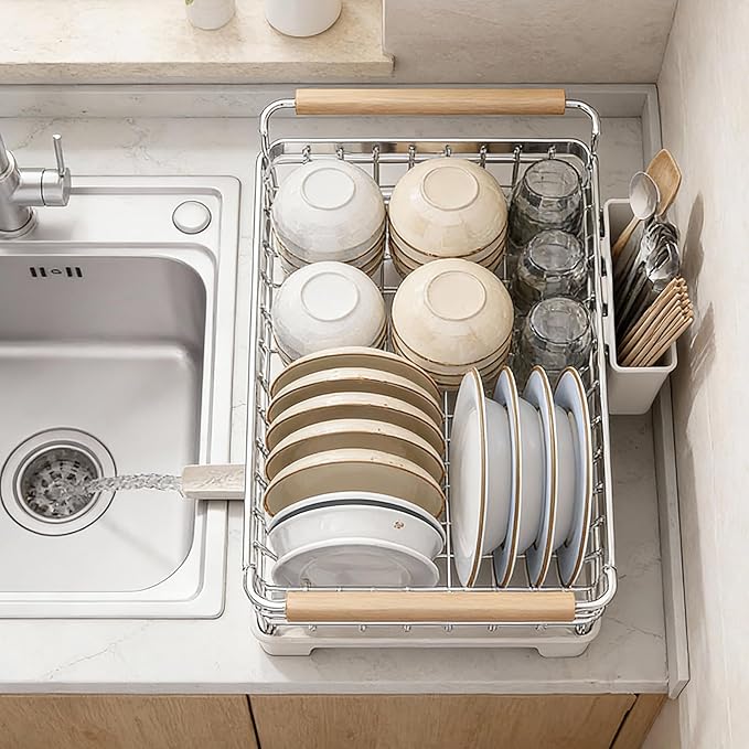 Dish Drying Rack for Kitchen Counter, Stainless Steel Dish Rack - Image 6