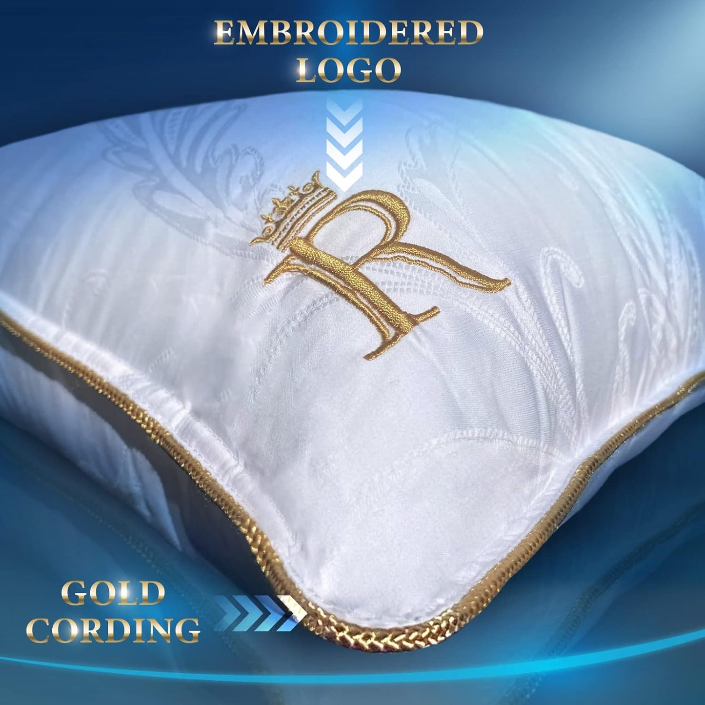 Royal Therapy King-Size Professional Hotel Pillow (Pack of 1) - A Set of Premium Plush Gel Microfiber Down Alternative Hypoallergenic Bed Pillows for Your Bedroom - Side, Stomach & Back Sleepers