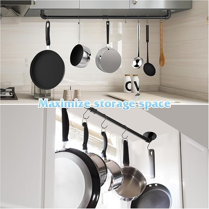 24 inch Pan Rack Wall Mounted Set of 2, Pan Hangers - Image 4