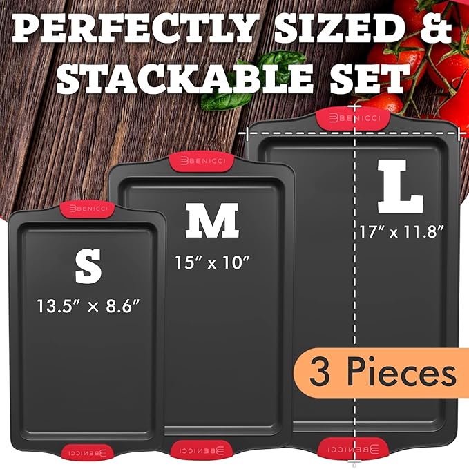 Premium Non-Stick Baking Sheets Set of 3 - Image 3