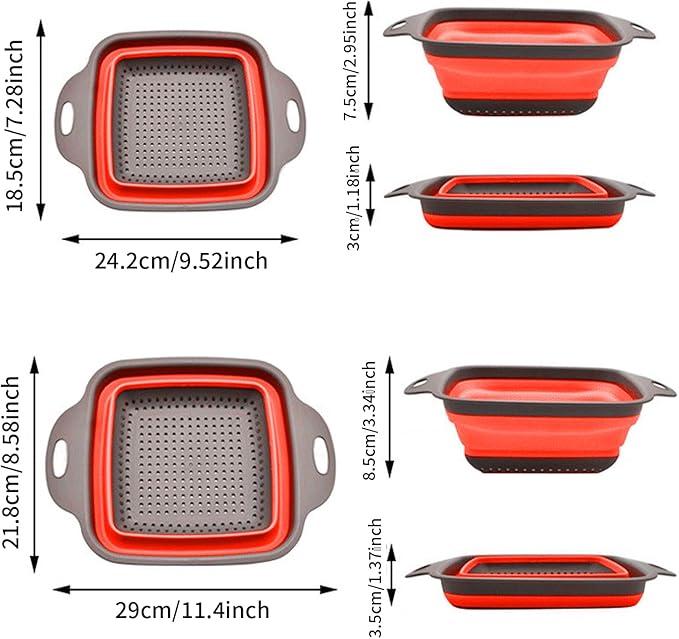 2 PCS Collapsible Colander, Collapsible Strainers - Image 2