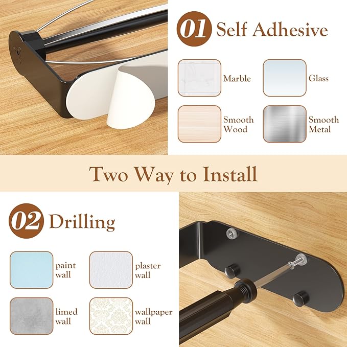 Paper Towel Holder Under Cabinet, Single Hand Operable Wall Mount - Image 7