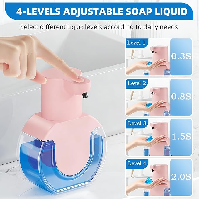 2Pack Automatic Soap Dispenser Touchless, Rechargeable Liquid Soap Dispenser - Image 3