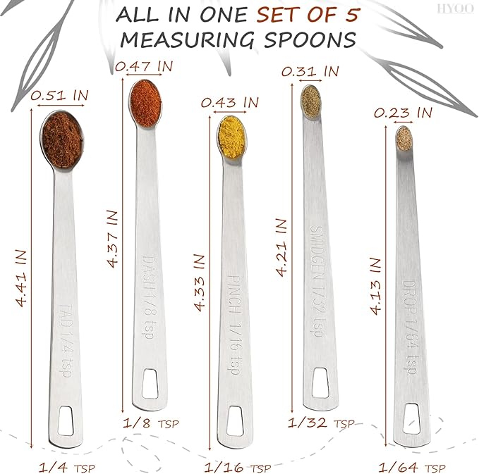5 Pcs Mini Measuring Spoons Set - Image 2
