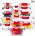 KOMUEE 30 Pieces Glass Food Storage Containers Set, Meal Prep Containers Set by KOMUEEUS
