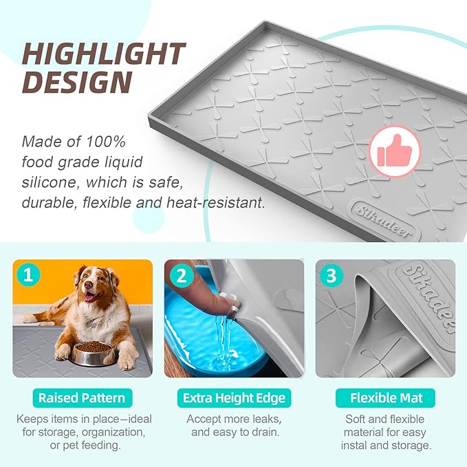 SIKADEER 37" x 22" Under Sink Mat Waterproof, Silicone Mat Kitchen Drawer Shelf - Image 4