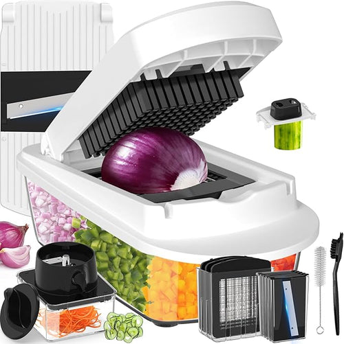12 Blade All-in-1 Vegetable Chopper Mandoline Slicer by ukeetap