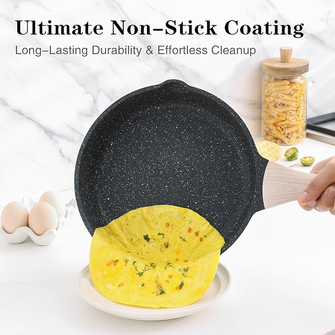 Kordisen Nonstick Frying Pan, 12.5 Inch Large Skillet, Granite Cooking Pan - Image 2