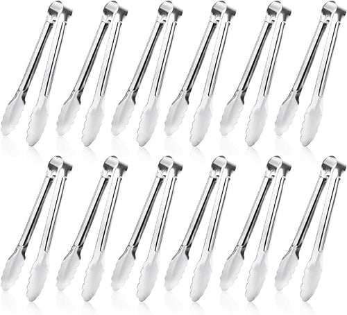 12 Pack Small Serving Tongs, XEVOM Stainless Steel Sugar Tongs Mini Appetizers by XEVOM