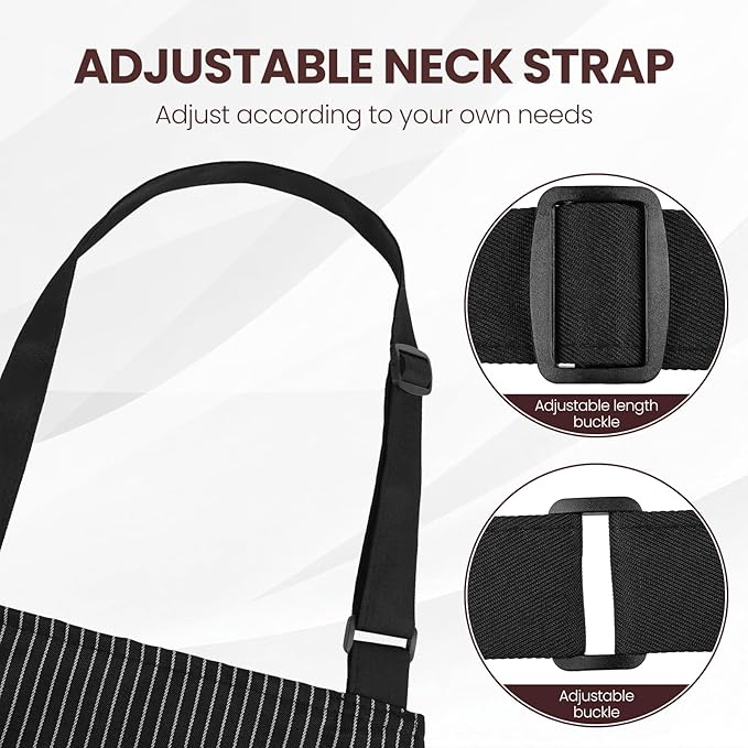Serrenf 2 Pack Apron, Cooking Kitchen Aprons, Adjustable Bib Apron - Image 4