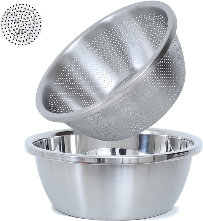 304 Stainless Steel Microporous Colander, 5QT Large Capacity by Paoli