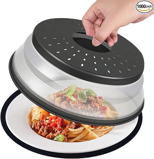 12 Inchs Microwave Splatter Cover & Silicone Mat, Large Vented Collapsible by WENWELLHOME